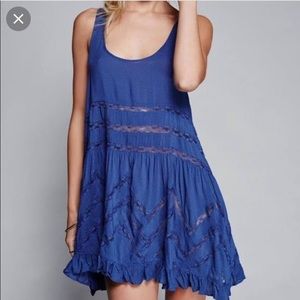 Free People Voile and Lace Trapeze Slip S